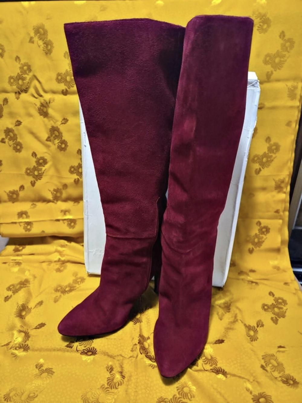 Jessica Simpson Over-the-Knee Boots Red Seude US Size 10